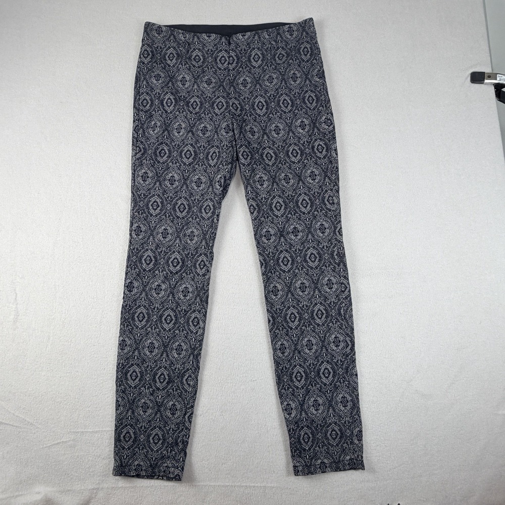 Canda Women Celtic Woven Black Stretchy Ankle Legging Euro Sz 40 Belt Loop Zip